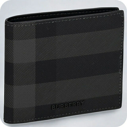 バ－バリ－ 二つ折り財布 メンズ ブランド BURBERRY チェック 8100529 チャコール 8100529