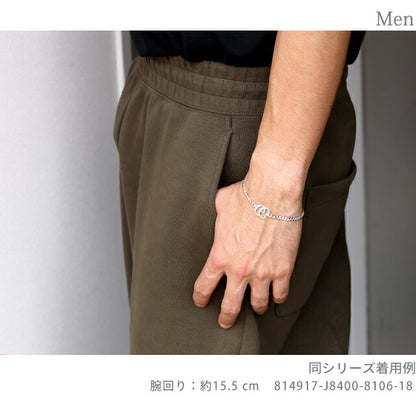 グッチ ブレスレット メンズ ブランド GUCCI ダブルG チェーン 814917-J8400-8106-19 シルバー アクセサリー 814917-J8400-8106-19