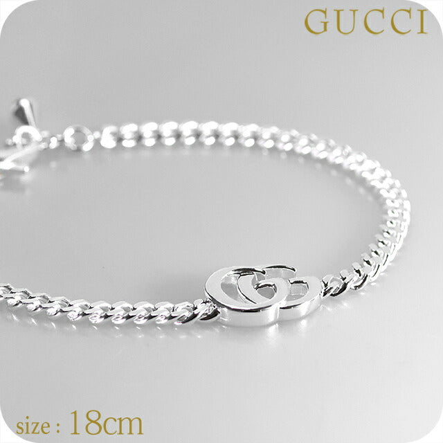 グッチ ブレスレット メンズ ブランド GUCCI ダブルG チェーン 814917-J8400-8106-18 シルバー アクセサリー 814917-J8400-8106-18