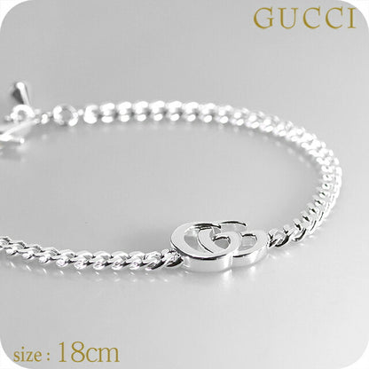 グッチ ブレスレット メンズ ブランド GUCCI ダブルG チェーン 814917-J8400-8106-18 シルバー アクセサリー 814917-J8400-8106-18