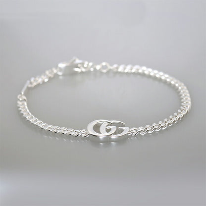 グッチ ブレスレット メンズ ブランド GUCCI ダブルG チェーン 814917-J8400-8106-18 シルバー アクセサリー 814917-J8400-8106-18