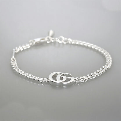 グッチ ブレスレット メンズ ブランド GUCCI ダブルG チェーン 814917-J8400-8106-19 シルバー アクセサリー 814917-J8400-8106-19