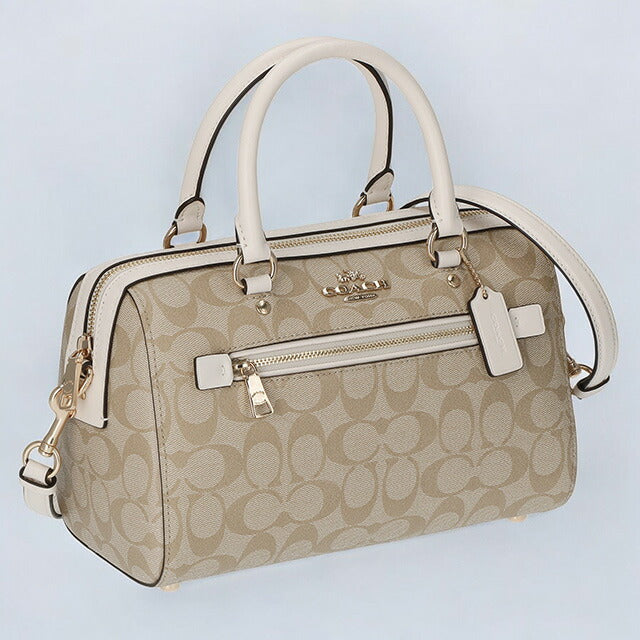 コーチ ハンドバッグ レディース ブランド COACH シグネチャー 83607 IMDQC 1 ベージュ/ホワイト 83607-IMDQC-1