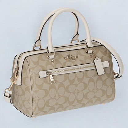 コーチ ハンドバッグ レディース ブランド COACH シグネチャー 83607 IMDQC 1 ベージュ/ホワイト 83607-IMDQC-1