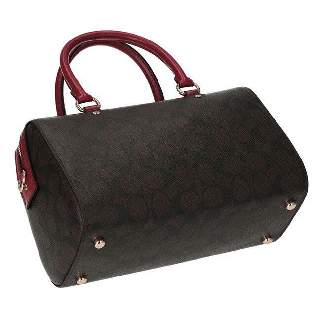 コーチ ハンドバッグ レディース ブランド COACH シグネチャー 83607 IMRVQ 1 ブラウン/レッド 83607-IMRVQ-1