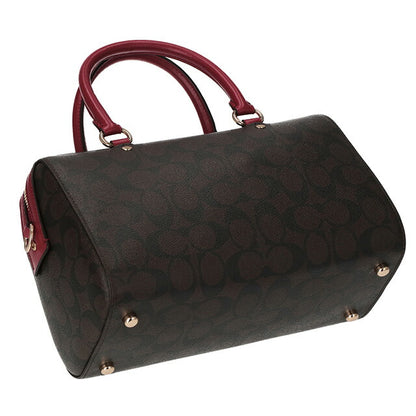 コーチ ハンドバッグ レディース ブランド COACH シグネチャー 83607 IMRVQ 1 ブラウン/レッド 83607-IMRVQ-1
