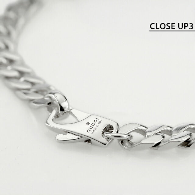 グッチ ブレスレット メンズ レディース ブランド GUCCI ディアマンテ 16 チェーン ロゴ 843602 J8400 0818 シルバー アクセサリー 843602-J8400-0818-16