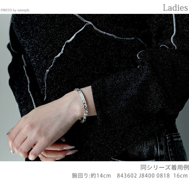 グッチ ブレスレット メンズ レディース ブランド GUCCI ディアマンテ 16 チェーン ロゴ 843602 J8400 0818 シルバー アクセサリー 843602-J8400-0818-16