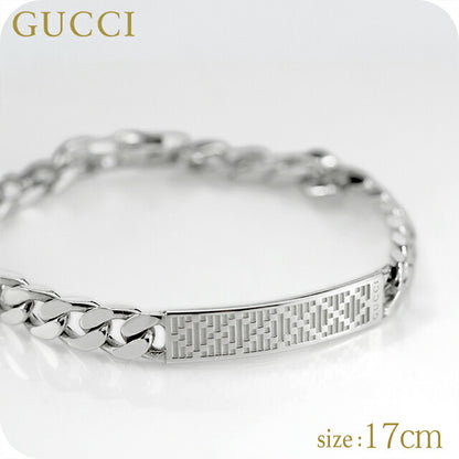 グッチ ブレスレット メンズ レディース ブランド GUCCI ディアマンテ 17 チェーン ロゴ 843602 J8400 0818 シルバー アクセサリー 843602-J8400-0818-17