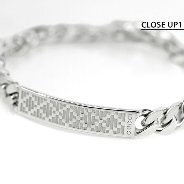 グッチ ブレスレット メンズ レディース ブランド GUCCI ディアマンテ 17 チェーン ロゴ 843602 J8400 0818 シルバー アクセサリー 843602-J8400-0818-17