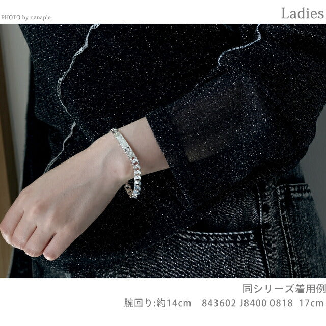 グッチ ブレスレット メンズ レディース ブランド GUCCI ディアマンテ 17 チェーン ロゴ 843602 J8400 0818 シルバー アクセサリー 843602-J8400-0818-17