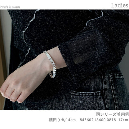 グッチ ブレスレット メンズ レディース ブランド GUCCI ディアマンテ 17 チェーン ロゴ 843602 J8400 0818 シルバー アクセサリー 843602-J8400-0818-17