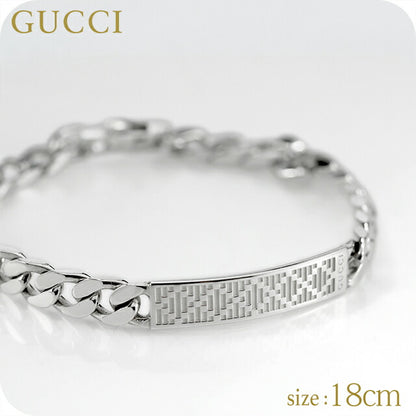 グッチ ブレスレット メンズ レディース ブランド GUCCI ディアマンテ 18 チェーン ロゴ 843602 J8400 0818 シルバー アクセサリー 843602-J8400-0818-18
