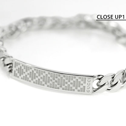 グッチ ブレスレット メンズ レディース ブランド GUCCI ディアマンテ 18 チェーン ロゴ 843602 J8400 0818 シルバー アクセサリー 843602-J8400-0818-18