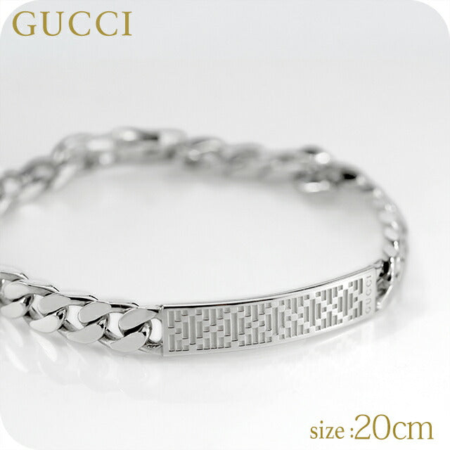 グッチ ブレスレット メンズ レディース ブランド GUCCI ディアマンテ 20 チェーン ロゴ 843602 J8400 0818 シルバー アクセサリー 843602-J8400-0818-20