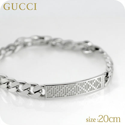 グッチ ブレスレット メンズ レディース ブランド GUCCI ディアマンテ 20 チェーン ロゴ 843602 J8400 0818 シルバー アクセサリー 843602-J8400-0818-20