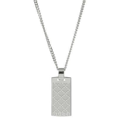 グッチ ネックレス メンズ レディース ブランド GUCCI ディアマンテ プレート ロゴ 843607 J8400 0818 シルバー アクセサリー 843607-J8400-0818