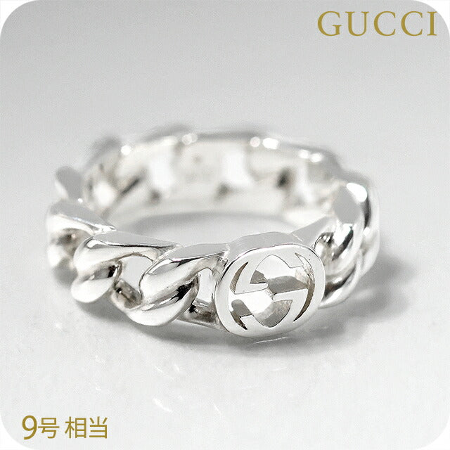 グッチ リング メンズ レディース ブランド GUCCI インターロッキング 9サイズ ロゴ 843972 J8400 0818 シルバー アクセサリー 843972-J8400-0818-9
