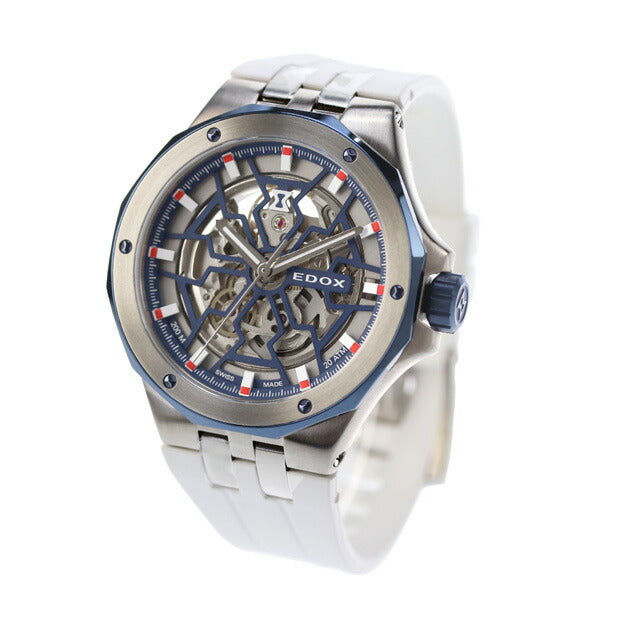 エドックス デルフィン オリジナル メカノ オートマティック 自動巻き 腕時計 ブランド メンズ オープンハート EDOX 85303-357BUCAB-BUIRB 85303-357BUCAB-BUIRB