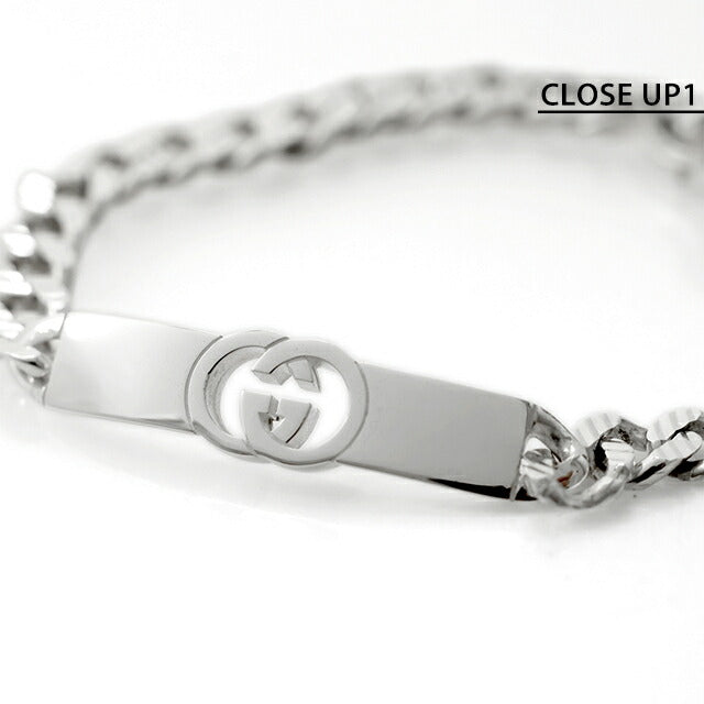 グッチ ブレスレット メンズ レディース ブランド GUCCI インターロッキング チェーン ロゴ 853978 J8400 0818 シルバー アクセサリー 853978-J8400-0818-18