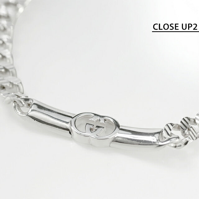 グッチ ブレスレット メンズ レディース ブランド GUCCI インターロッキング チェーン ロゴ 853978 J8400 0818 シルバー アクセサリー 853978-J8400-0818-19