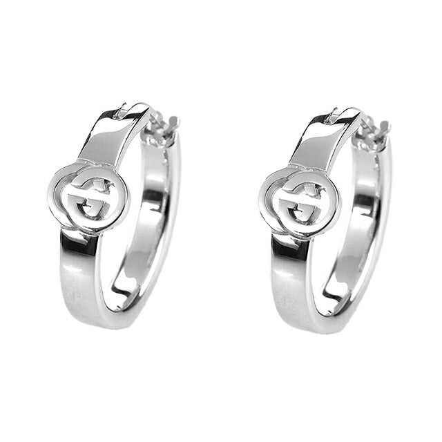 グッチ ピアス メンズ レディース ブランド GUCCI インターロッキング ロゴ フープ 両耳用 854204 J8400 0818 シルバー アクセサリー 854204-J8400-0818