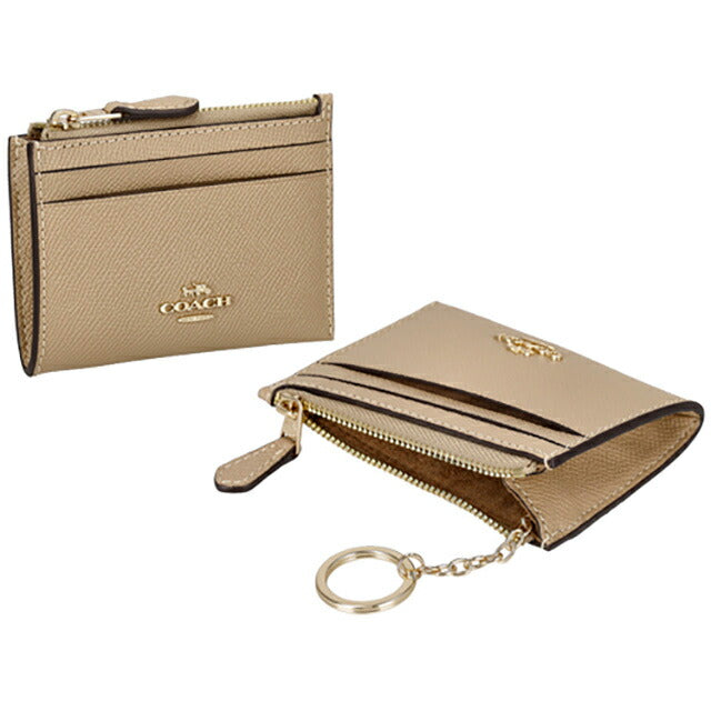 新品☆COACH コーチ　コインケース　ベージュ レザー コインケース ♩新品 COACH コーチ コインケース 小銭入れ ベージュ 小物