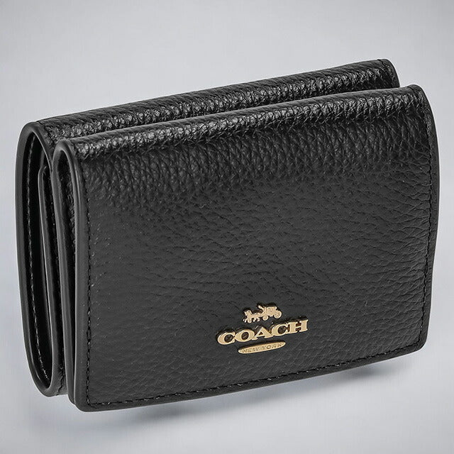 コーチ 三つ折り財布 メンズ レディース ブランド COACH レザー 88666 IMBLK 1 ブラック 88666-IMBLK-1