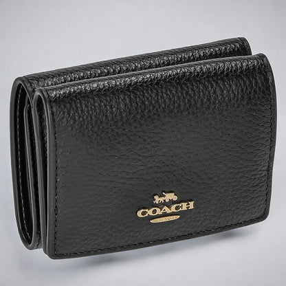 コーチ 三つ折り財布 メンズ レディース ブランド COACH レザー 88666 IMBLK 1 ブラック 88666-IMBLK-1