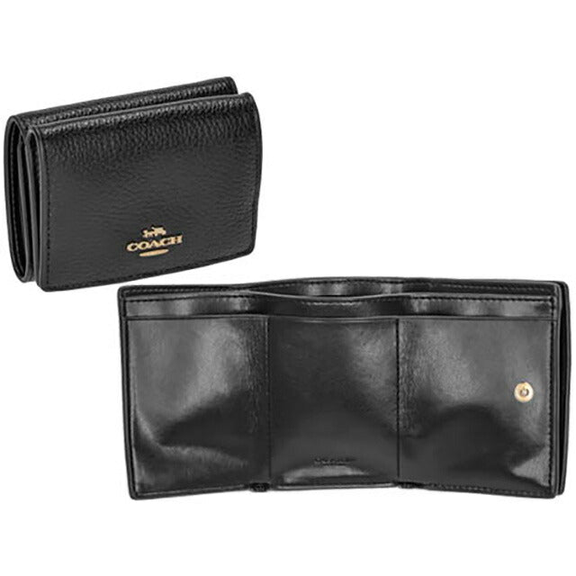 コーチ 三つ折り財布 メンズ レディース ブランド COACH レザー 88666 IMBLK 1 ブラック 88666-IMBLK-1