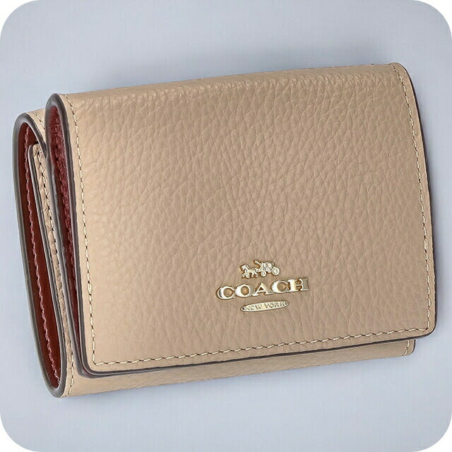コーチ 三つ折り財布 メンズ レディース ブランド COACH レザー 88666 IMTAU 1 トープ ベージュ 88666-IMTAU-1