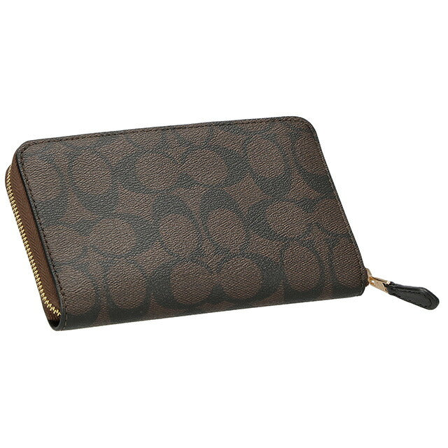 コーチ 二つ折り財布 レディース ブランド COACH シグネチャー 88913 IMAA8 1 ダークブラウン/ブラック 88913-IMAA8-1