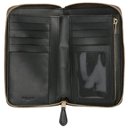 コーチ 二つ折り財布 レディース ブランド COACH シグネチャー 88913 IMAA8 1 ダークブラウン/ブラック 88913-IMAA8-1