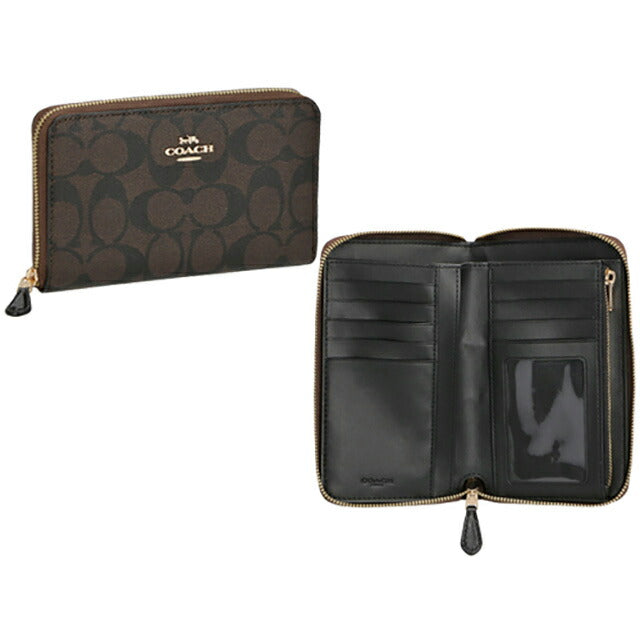 COACH 二つ折り財布 ダークブラウン レディース 88913 IMAA8 コーチ 二つ折り財布 レディース ブランド COACH シグネチャー