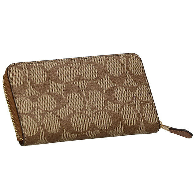 COACH 二つ折り財布 カーキベージュ レディース 88913 IME74 コーチ 長財布 財布 レディース シグネチャー スリム サドル