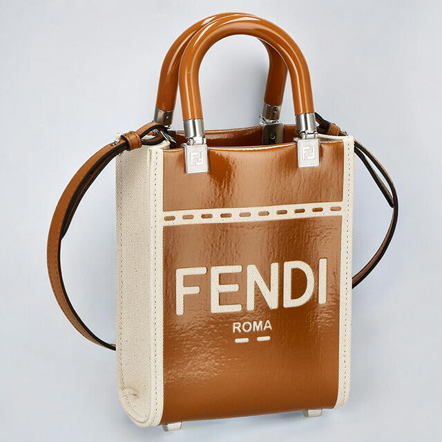 フェンディ ハンドバッグ レディース ブランド FENDI 8BS0510ANT7 F1LG2 ブラウン/アイボリー 8BS0510ANT7-F1LG2