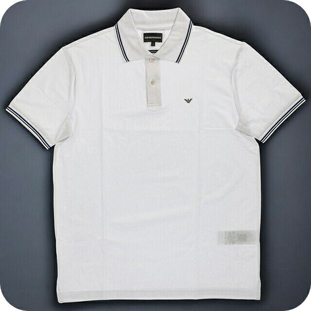 エンポリオ・アルマーニ ポロシャツ メンズ ブランド EMPORIO ARMANI 8N1FB31JPTZ 0100 M ホワイト 8N1FB31JPTZ-0100-M