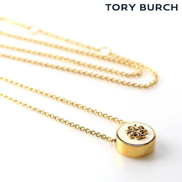 トリーバーチ ネックレス レディース ブランド キラ エナメル ペンダント ニッケルフリー 90549-700 ゴールド アイボリー アクセ 90549-700