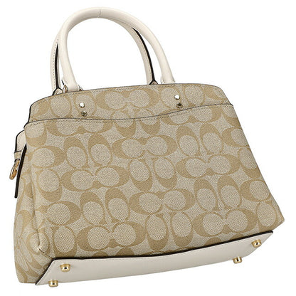 コーチ ハンドバッグ レディース ブランド COACH シグネチャー レザー 91494 IMDQC 1 ベージュ/ホワイト 91494-IMDQC-1