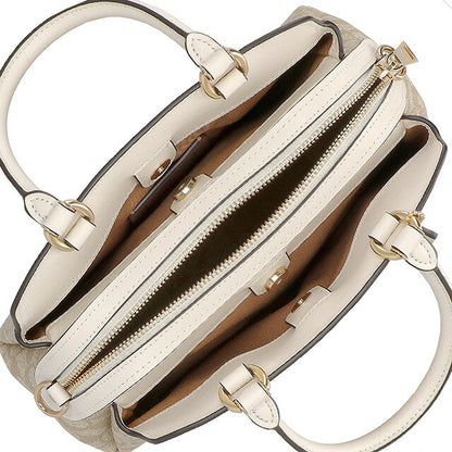 コーチ ハンドバッグ レディース ブランド COACH シグネチャー レザー 91494 IMDQC 1 ベージュ/ホワイト 91494-IMDQC-1