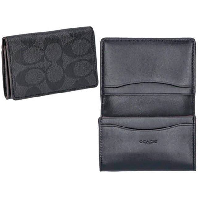 コーチ 名刺入れ メンズ ブランド COACH シグネチャー 91633 QBLWO 1 ブラック 91633-QBLWO-1