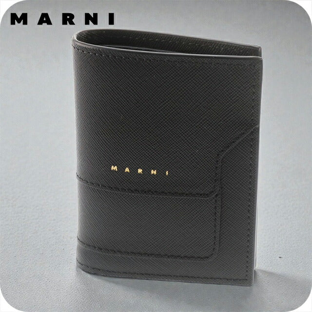 マルニ 二つ折り財布 レディース ブランド MARNI ロゴ ブラック 財布 PFMOQ14U07-LV520-Z360N