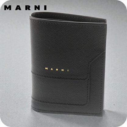マルニ 二つ折り財布 レディース ブランド MARNI ロゴ ブラック 財布 PFMOQ14U07-LV520-Z360N