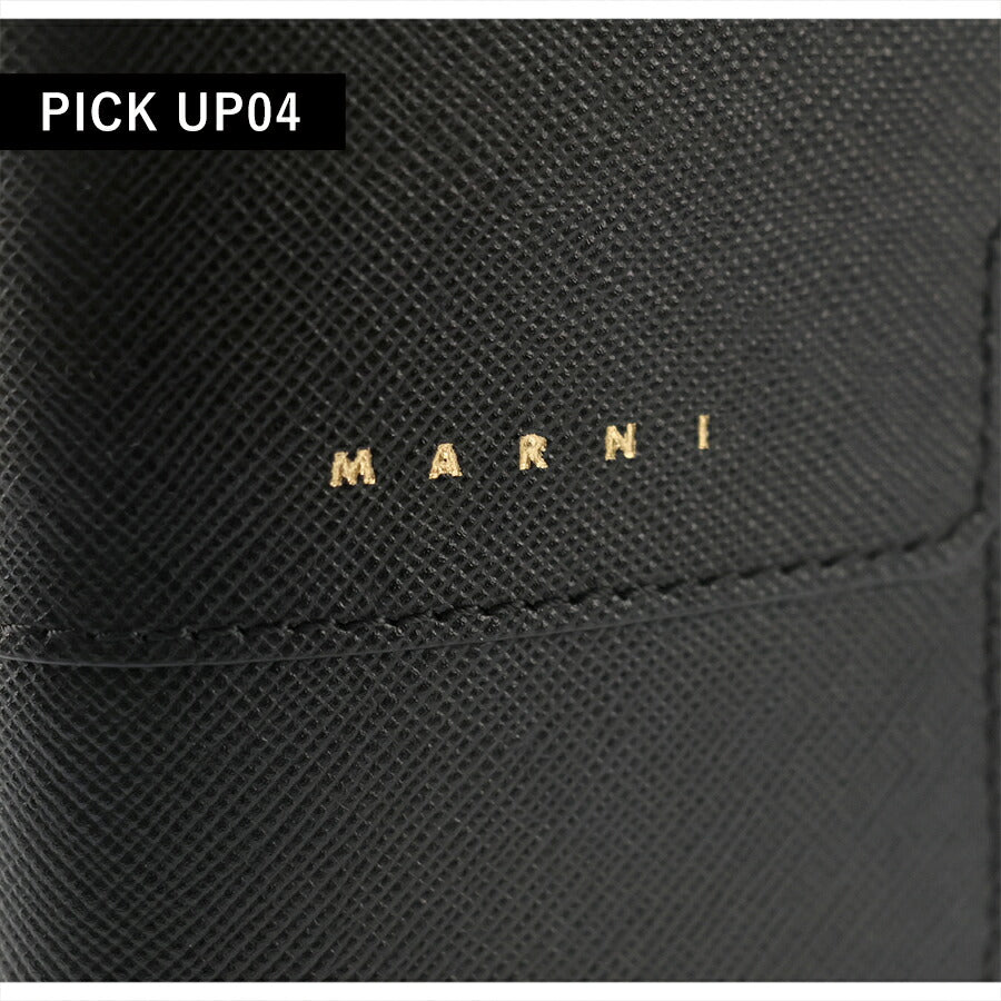 マルニ 二つ折り財布 レディース ブランド MARNI ロゴ ブラック 財布 PFMOQ14U07-LV520-Z360N