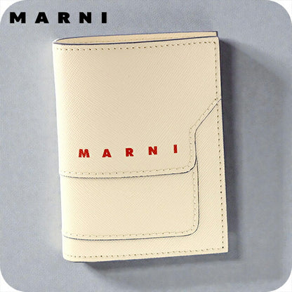 マルニ 二つ折り財布 レディース ブランド MARNI ロゴ ホワイト 財布 PFMOQ14U26-LV520-Z572B