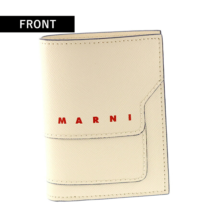 マルニ 二つ折り財布 レディース ブランド MARNI ロゴ ホワイト 財布 PFMOQ14U26-LV520-Z572B