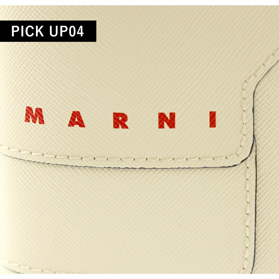 マルニ 二つ折り財布 レディース ブランド MARNI ロゴ ホワイト 財布 PFMOQ14U26-LV520-Z572B