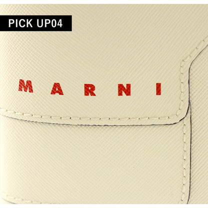 マルニ 二つ折り財布 レディース ブランド MARNI ロゴ ホワイト 財布 PFMOQ14U26-LV520-Z572B