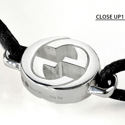 グッチ ブレスレット メンズ レディース ブランド GUCCI インターロッキング ロゴ A002MN JAAFV シルバー ブラック アクセサリー A002MN-JAAFV-8163