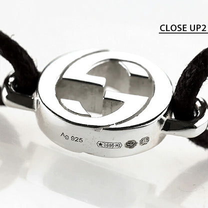 グッチ ブレスレット メンズ レディース ブランド GUCCI インターロッキング ロゴ A002MN JAAFV シルバー ブラック アクセサリー A002MN-JAAFV-8163